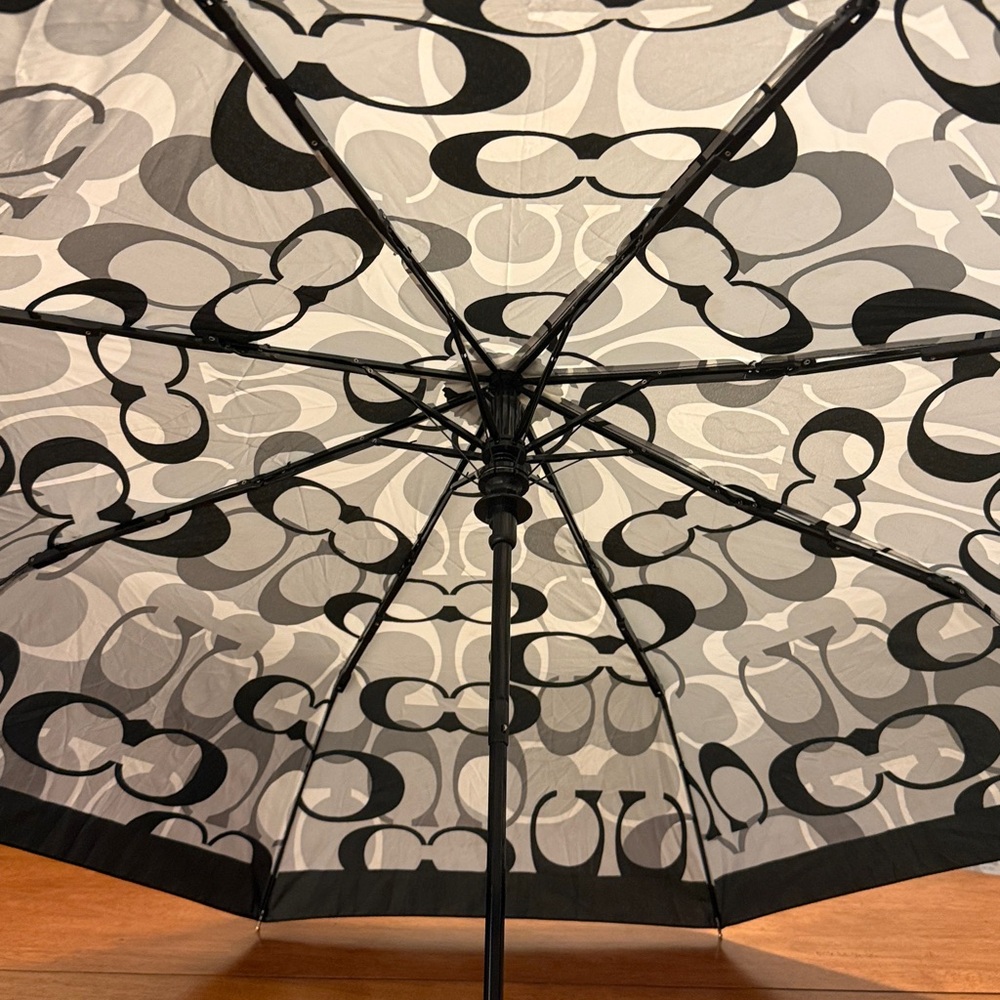Coach Black and Gray Umbrella - Picture 3 of 9